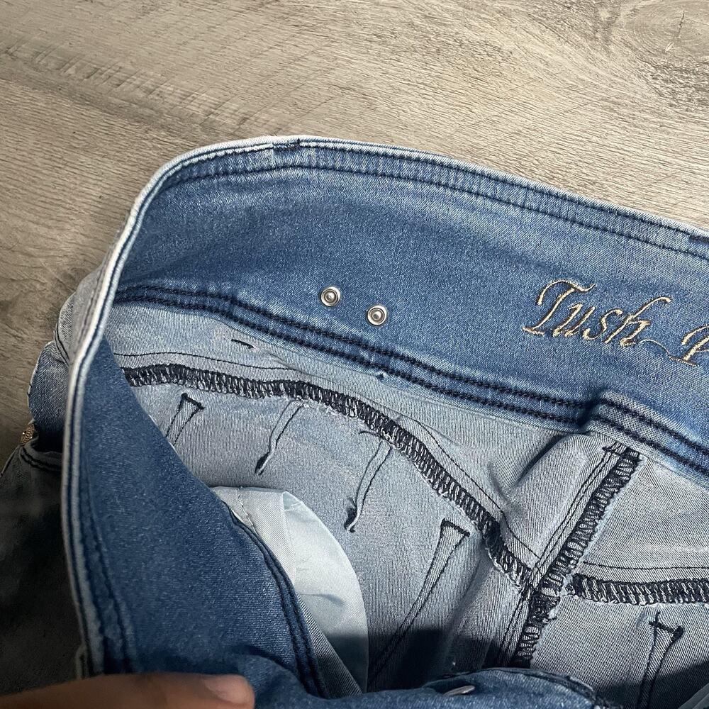 Tush Push Women’s Colombian Style Butt Lifting Jeans High-Rise Light Wash Size 9 - Picture 9 of 16